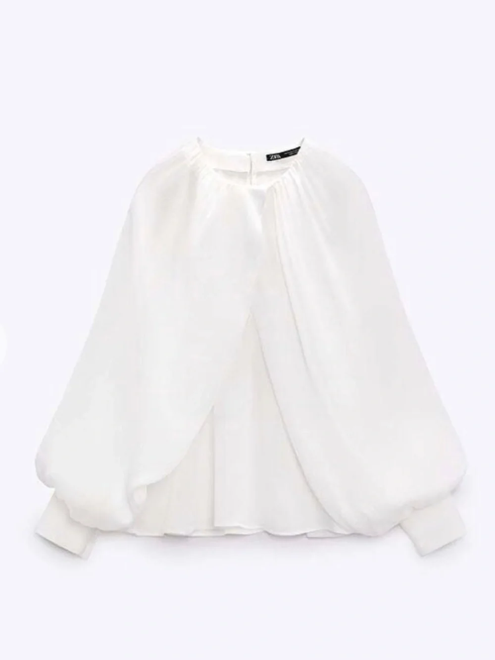 Zara Satin Puff Sleeve Blouse